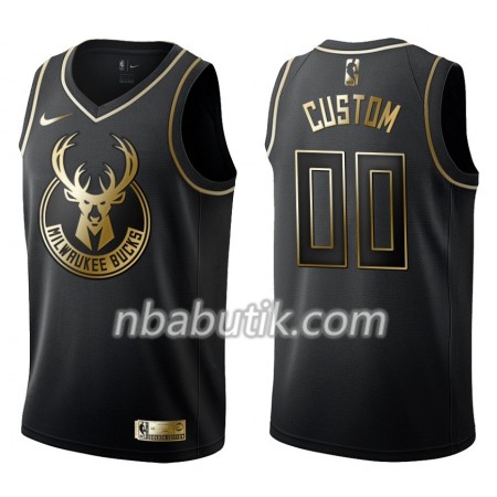 NBA Mænd Trøje Milwaukee Bucks Custom Nike Sort Golden Edition Swingman